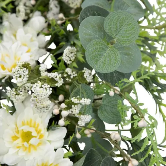 24" Fern & Eucalyptus Floral Spring Wreath {7}