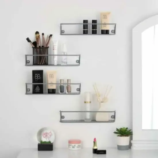 NEX™ Silver Wall-Mount Metal Spice Racks for Kitchen Storage, 4ct. {5}