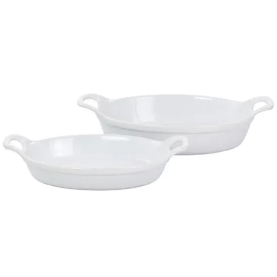 Martha Stewart White Oval Stoneware Baker Set {1}