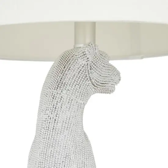 29" Polystone Glam Leopard Table Lamps, 2ct. White {6}