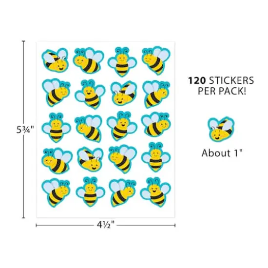Teacher Created Resources&reg; Buzzing Bees Stickers, 120 Per Pack, 12 Packs {4}
