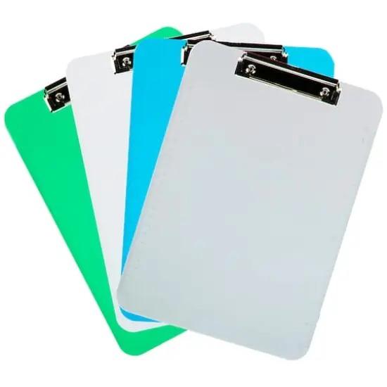 JAM Paper Assorted Letter Size Industrial Color Plastic Clipboards with Metal Clip, 4ct. {1}