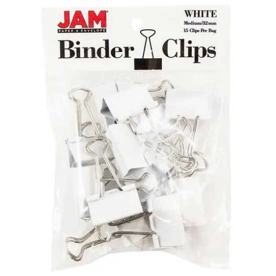JAM Paper Office Desk Supply Clips Set White {4}
