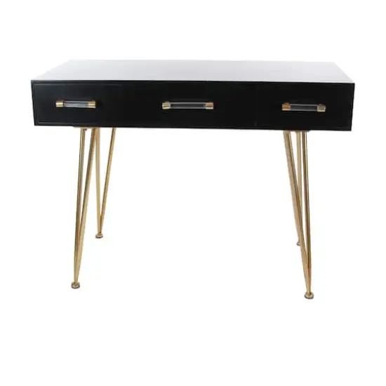 3.5ft. Black Modern Wood Console Table {1}