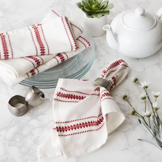 DII&reg; Barn Red Zig Dobby Stripe Cloth Dinner Napkins, 6ct. {8}