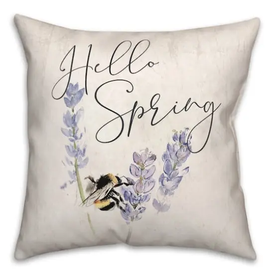 Hello Spring Bee 18" x 18" Throw Pillow {3}