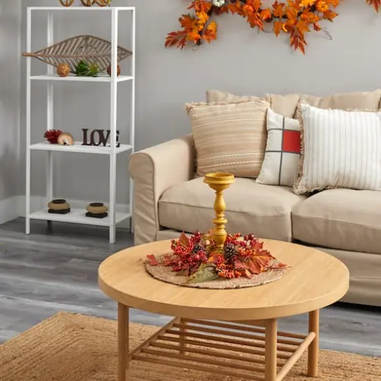 15" Harvest Fall Candelabrum Arrangement {5}