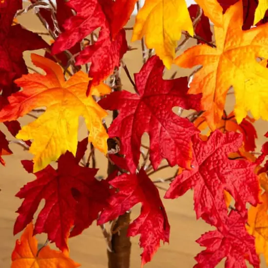 4ft. Pre-Lit Autumn Weeping Maple Artificial Fall Tree with 180 Warm White LED Lights {4}