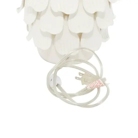 28" White Ceramic Coastal Table Lamp {7}