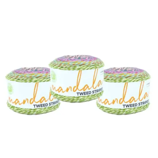 3 Pack Lion Brand&reg; Mandala&reg; Tweed Stripes Yarn White Elephant {1}