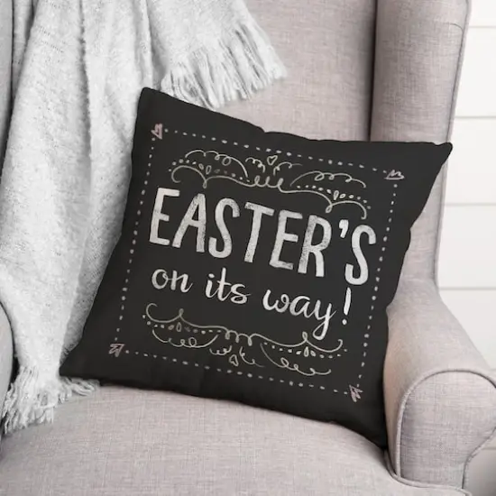 Easter Chalk Pillow 2 18" x 18" Throw Pillow {4}