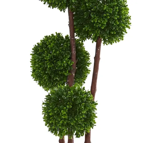 4ft. UV Resistant Boxwood Artificial Topiary Tree in Planter {3}