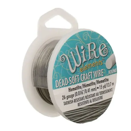 The Beadsmith&reg; Wire Elements&trade; 26 Gauge Tarnish Resistant Soft Temper Wire, 15yd. Hematite {2}