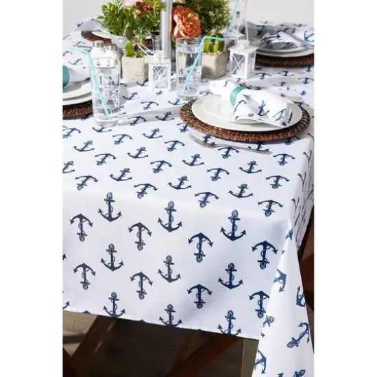 Anchors Print Outdoor Tablecloth With Zipper 60" x 120" {6}