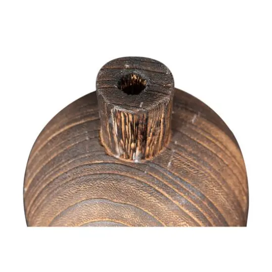 Hello Honey&reg; Brown Paulownia Wood Vase with Black Charred Finish Set {5}