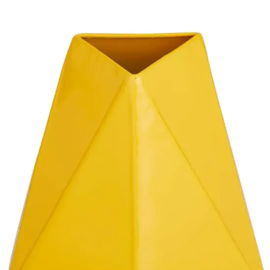 CosmoLiving by Cosmopolitan Yellow Iron Contemporary Vase, 12" x 10" {4}