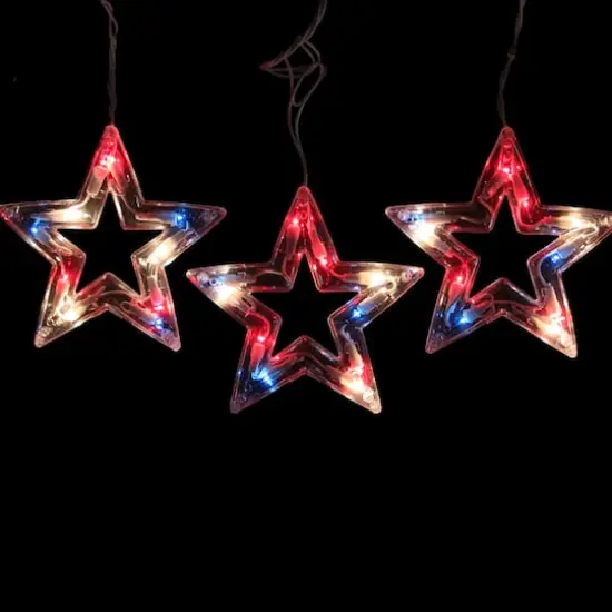 5ct. Red, White & Blue Patriotic 4th of July Star Shaped Lights {3}