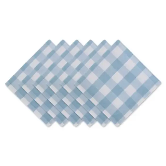 DII&reg; Buffalo Check Oversized Napkin, 6ct. Light Blue/White {1}