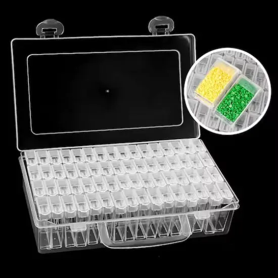 Sparkly Selections Clear Diamond Painting Storage Container with 64 Bottles {1}