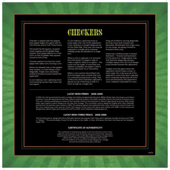 Irish Checker Coin Checker Set {4}