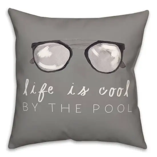 Life by the Pool Indoor/Outdoor Throw Pillow Gray {1}