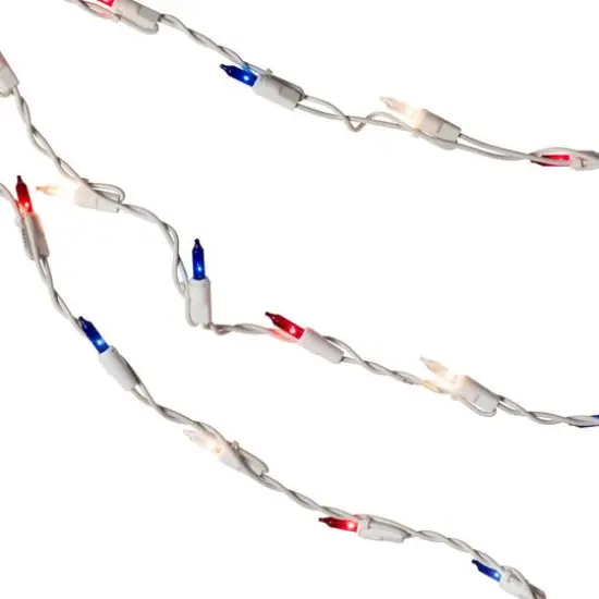 100ct. Red, Blue and Clear 4th of July Mini Swag Lights {7}