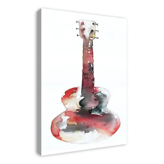 Watercolor Guitar 24" x 36" Canvas Wall Art {3}