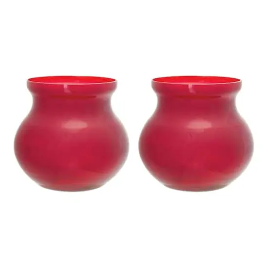 6" Red Glass Vases, 2ct. {1}