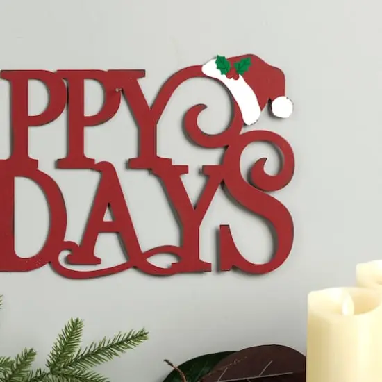 Glitzhome&reg; 24'' HAPPY HOLIDAYS Metal Christmas Wall D&eacute;cor {7}