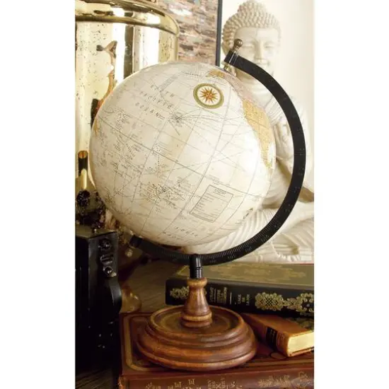 14" Brown Mango Wood Traditional Globe {7}