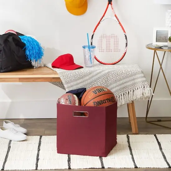DII&reg; 13" Polyester Solid Storage Cube Barn Red {7}