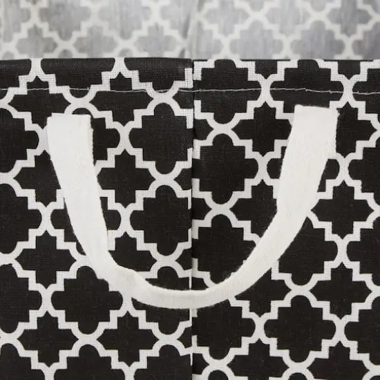 DII&reg; Large Lattice PE-Coated Cotton Polyester Laundry Bin, 2ct. Black {5}