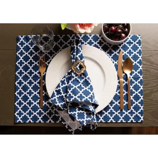 DII&reg; Nautical Blue Lattice Placemat Set, 6ct. {5}