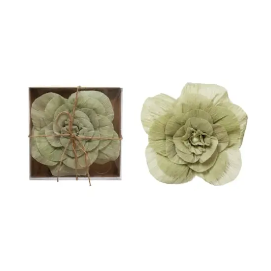 Hello Honey&reg; Green Handmade Paper Camellia Flower Wall D&eacute;cor {1}
