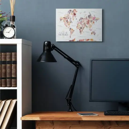 Stupell Industries Abstract Floral World Map Wall Art {3}