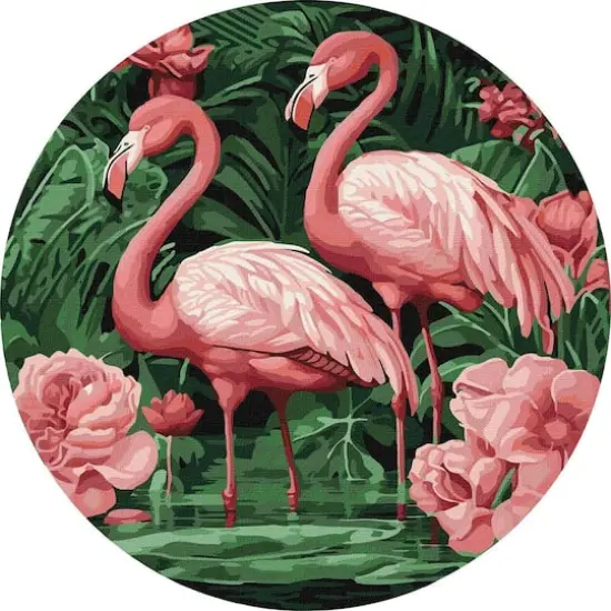 Ideyka Flamingos in Flowers Painting by Numbers Kit {3}