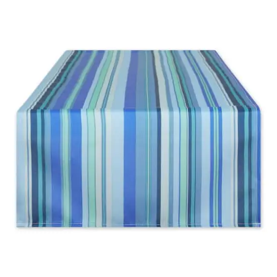 DII&reg; Blue Ocean Stripe Print Outdoor Table Runner, 14x72 {1}