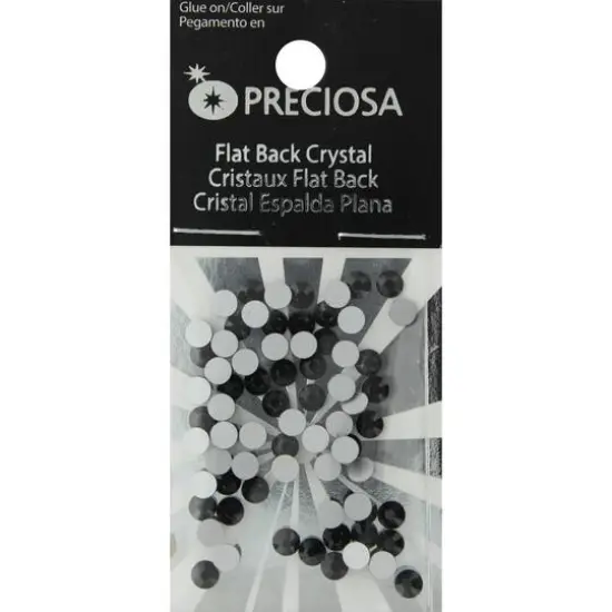John Bead Preciosa VIVA12 Flat Back Czech Crystal Rhinestones, 4mm Jet Black {1}