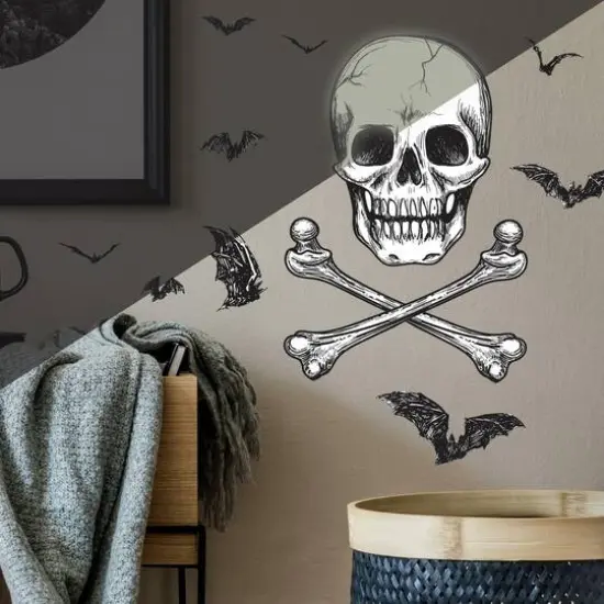 RoomMates Skull Glow In The Dark Peel & Stick Giant Wall Decal {3}