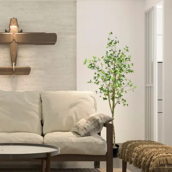 6ft. Potted Artificial Milan Leaf Tree {3}