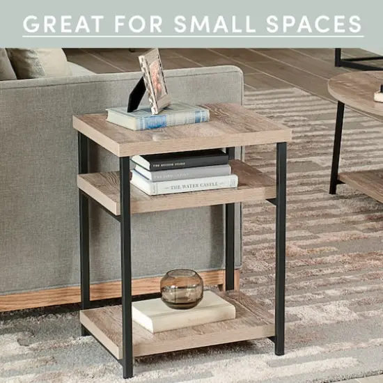 Household Essentials Jamestown Ashwood 2-Shelf End Table {4}