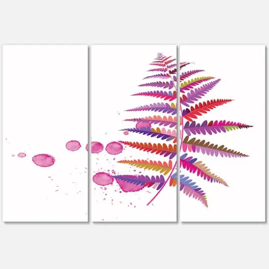 Designart - Purple Fern - Farmhouse Canvas Wall Art Print {4}