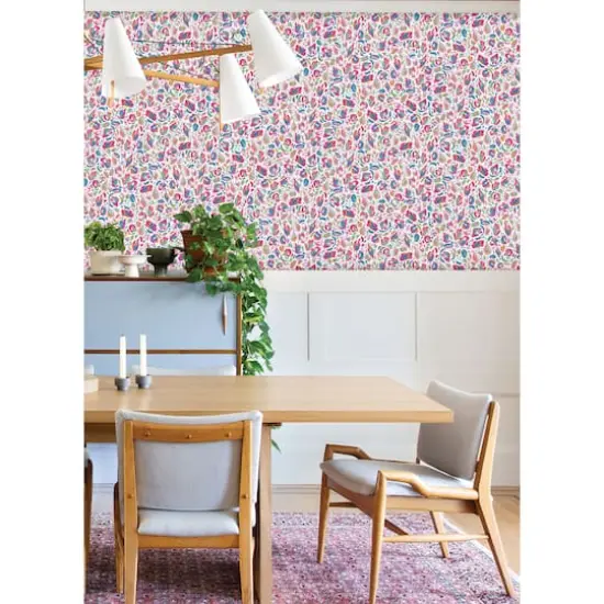 RoomMates Red Multi Brushstroke Leopard Peel & Stick Wallpaper {4}