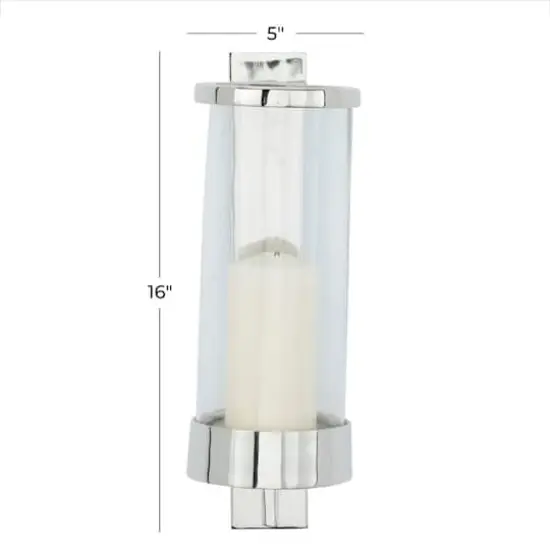 Silver Aluminum Contemporary Wall Sconce, 16" x 5" x 7" {7}