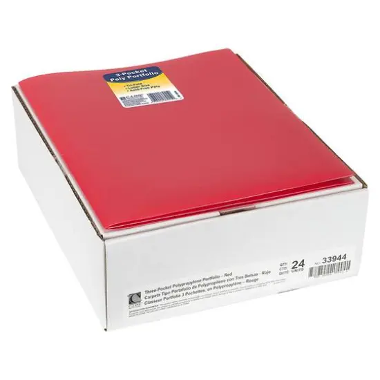 C-Line&reg; Red 3-Pocket Poly Portfolios, 24ct. {3}