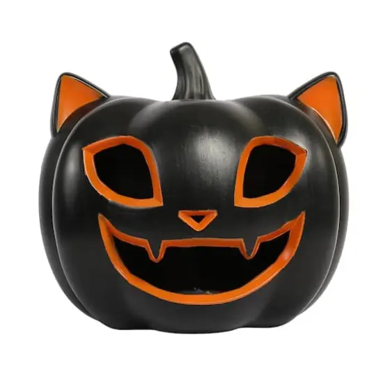 9" Lighted Cat Pumpkin by Ashland&reg; {1}