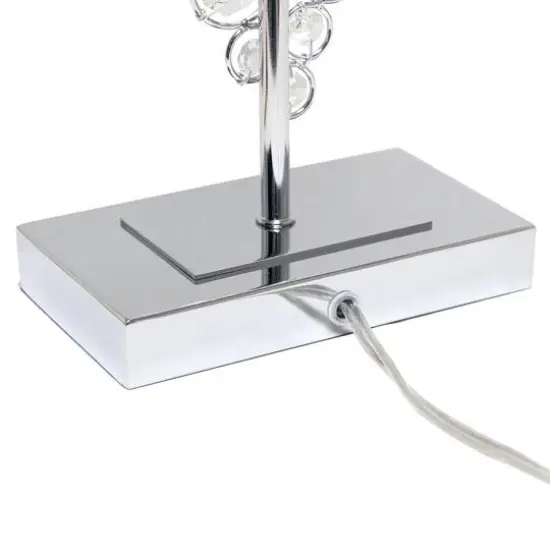 Lalia Home 26" Crystal Glitz and Chrome Table Lamp with White Shade {10}