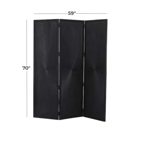 Black Mango Wood Contemporary Room Divider Screen, 70" x 59" {7}