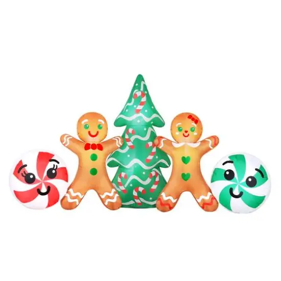48" Airflowz Inflatable Gingerbread Couple Scene {1}