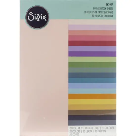 Sizzix&reg; Multi-Color Textured Cardstock, 80 Sheets {1}